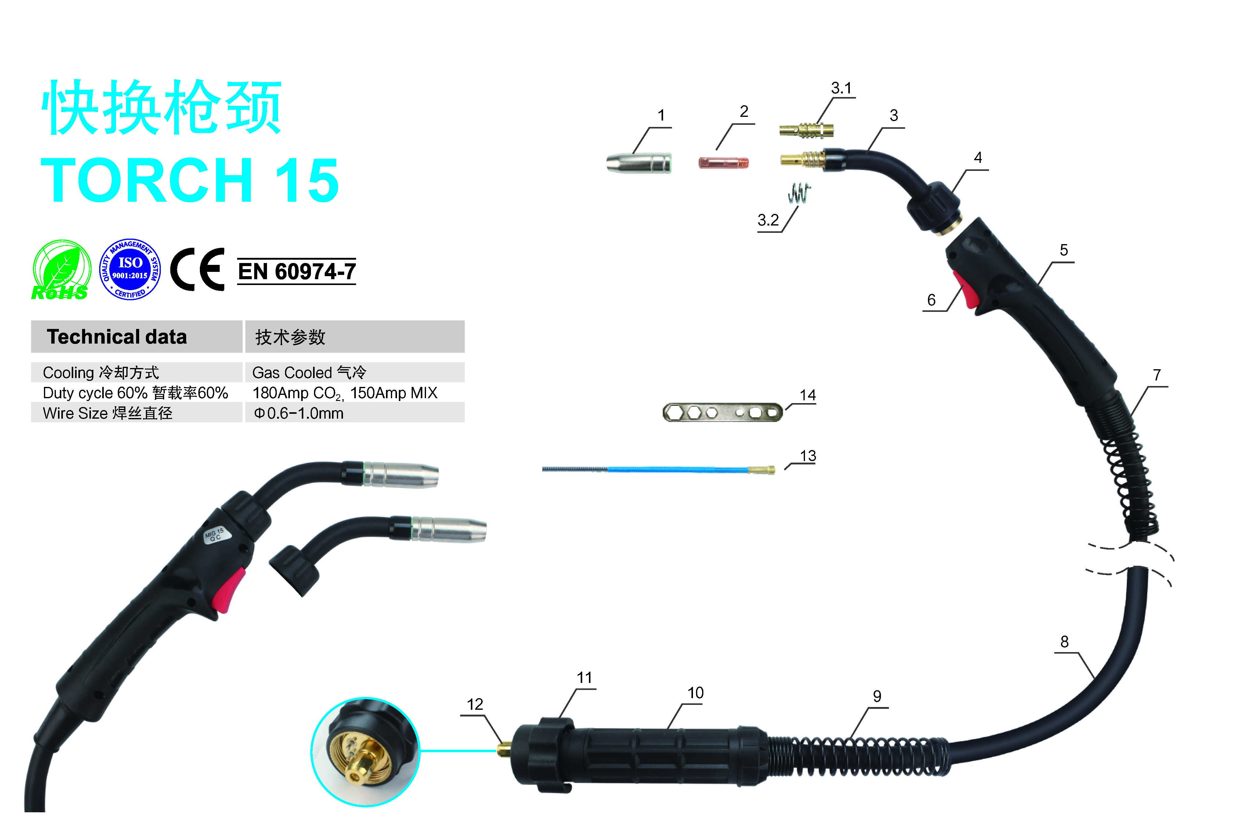 quick replacement torch 15